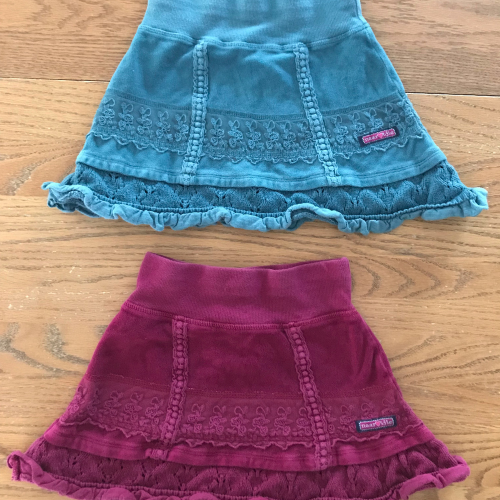 Pair of Naartjie Velvet Skirts Size 5